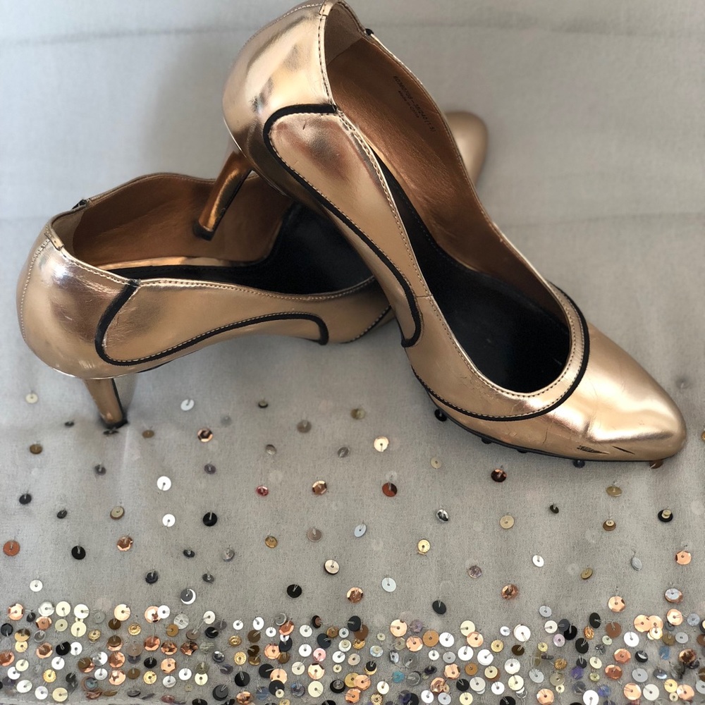 Charles and Keith Rose-gold Metallic Pumps